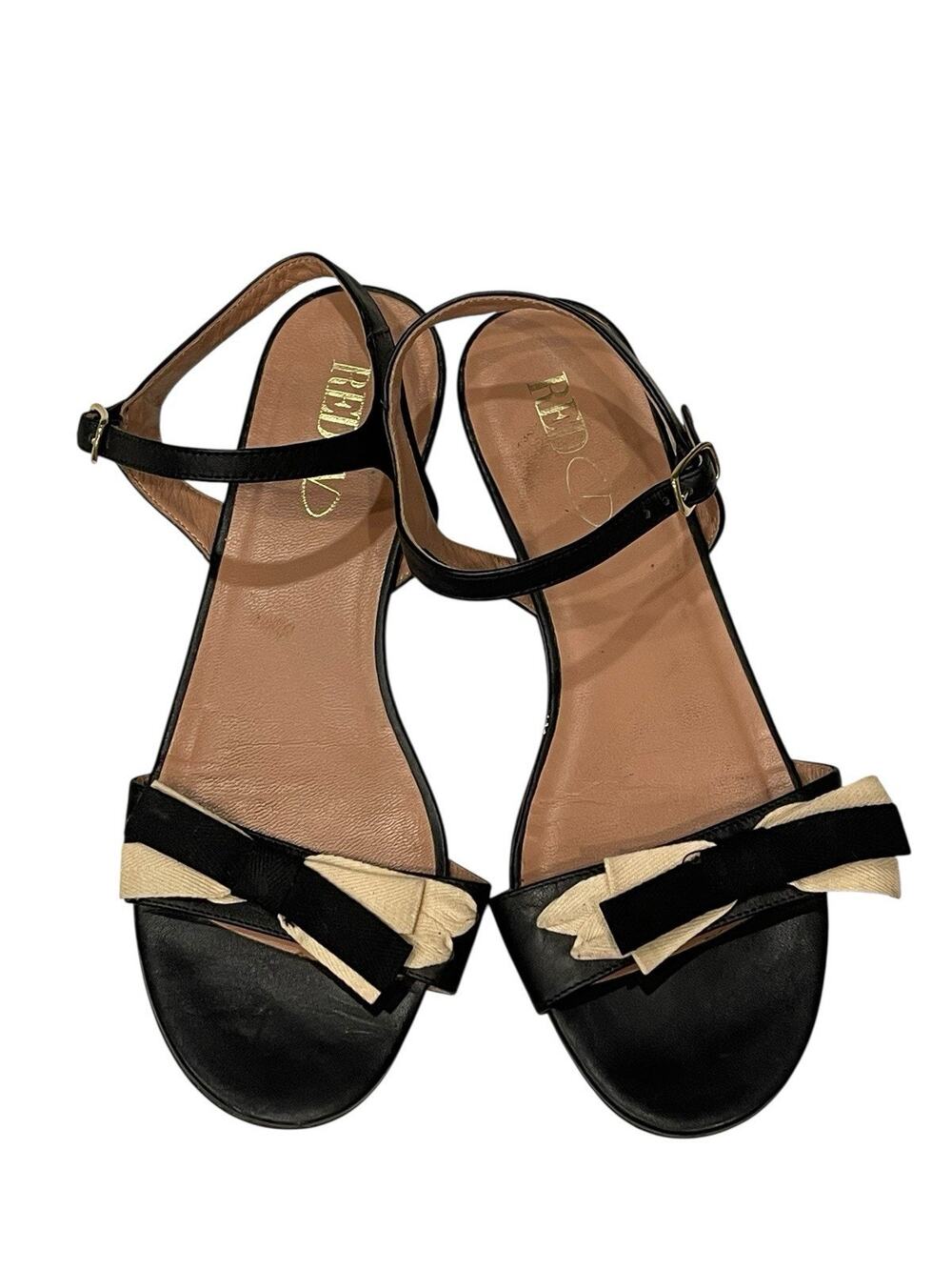 REDValentino Leather Bow Slingback Sandals
